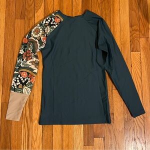 Seea Women's Swim Top - Black and Tan Floral